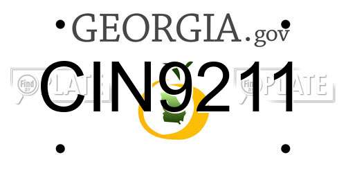 CIN9211 Georgia License Plate