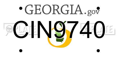 CIN9740 Georgia License Plate