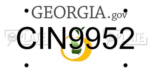 CIN9952 Georgia License Plate