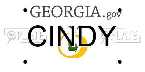 CINDY Georgia License Plate