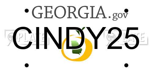 CINDY25 Georgia License Plate