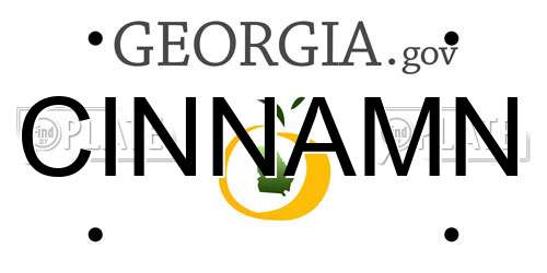 CINNAMN Georgia License Plate