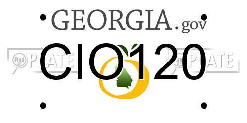 CIO120 Georgia License Plate