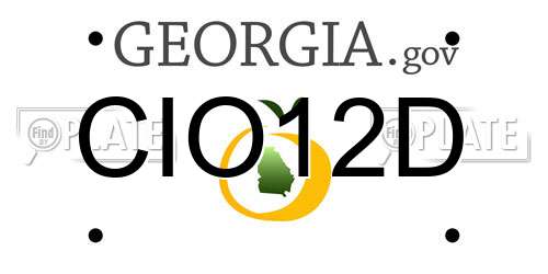 CIO12D Georgia License Plate