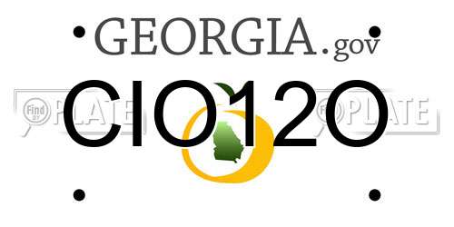 CIO12O Georgia License Plate