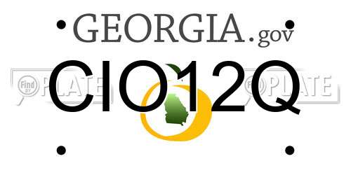 CIO12Q Georgia License Plate