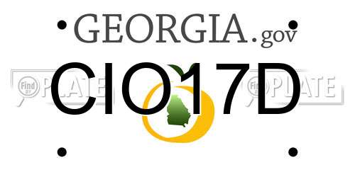 CIO17D Georgia License Plate
