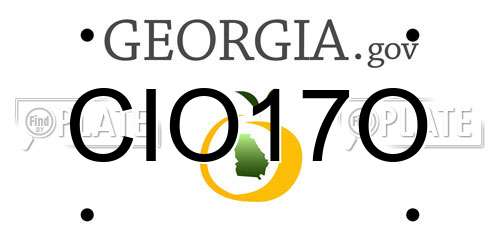 CIO17O Georgia License Plate