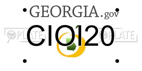 CIOI20 Georgia License Plate