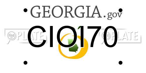 CIOI70 Georgia License Plate