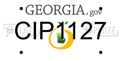 CIP1127 Georgia License Plate