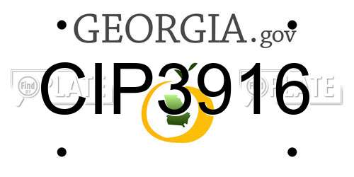 CIP3916 Georgia License Plate