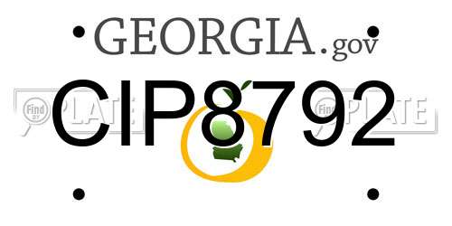 CIP8792 Georgia License Plate