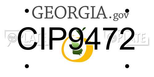 CIP9472 Georgia License Plate