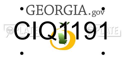 CIQ1191 Georgia License Plate