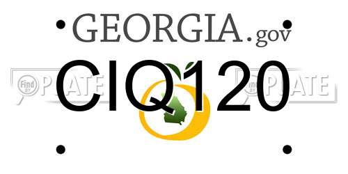 CIQ120 Georgia License Plate