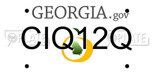 CIQ12Q Georgia License Plate