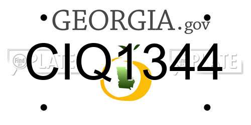CIQ1344 Georgia License Plate