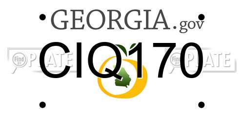 CIQ170 Georgia License Plate