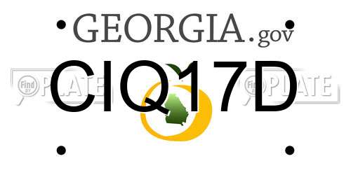CIQ17D Georgia License Plate