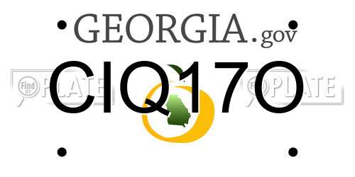 CIQ17O Georgia License Plate