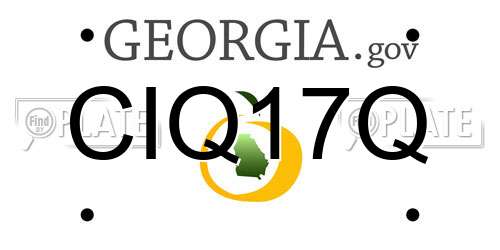 CIQ17Q Georgia License Plate