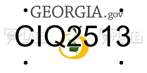 CIQ2513 Georgia License Plate