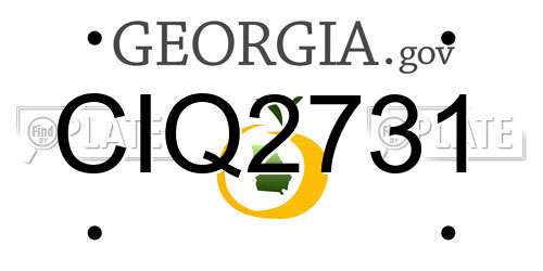 CIQ2731 Georgia License Plate