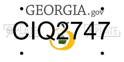CIQ2747 Georgia License Plate