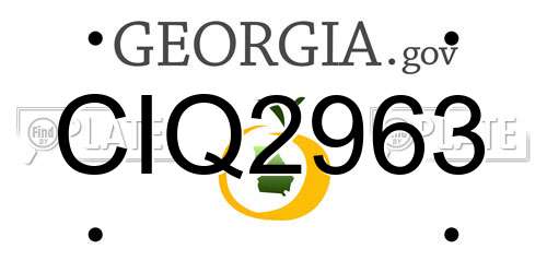 CIQ2963 Georgia License Plate