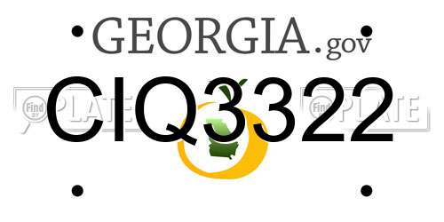 CIQ3322 Georgia License Plate