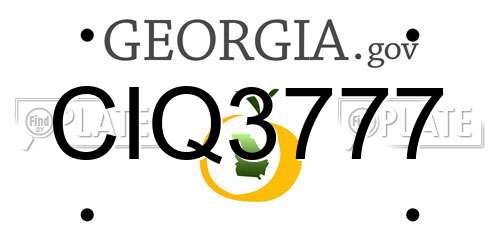 CIQ3777 Georgia License Plate