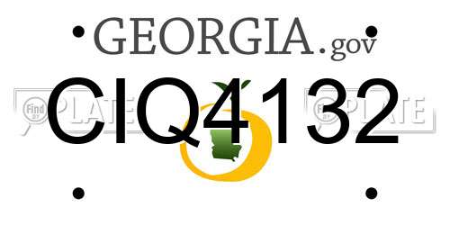 CIQ4132 Georgia License Plate