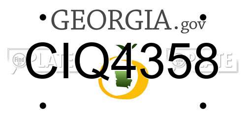 CIQ4358 Georgia License Plate