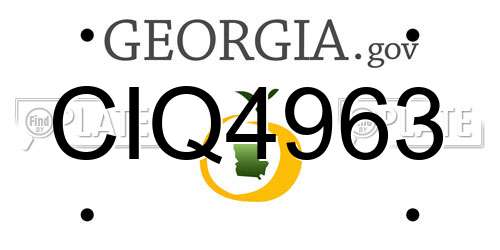 CIQ4963 Georgia License Plate