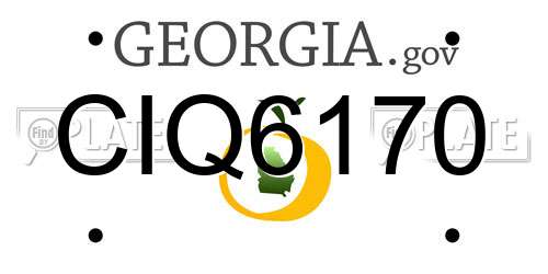 CIQ6170 Georgia License Plate
