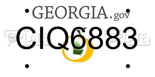 CIQ6883 Georgia License Plate
