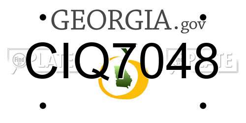 CIQ7048 Georgia License Plate