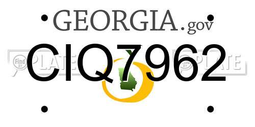 CIQ7962 Georgia License Plate
