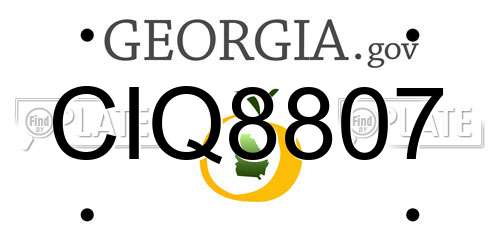 CIQ8807 Georgia License Plate