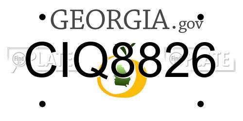 CIQ8826 Georgia License Plate