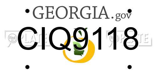CIQ9118 Georgia License Plate