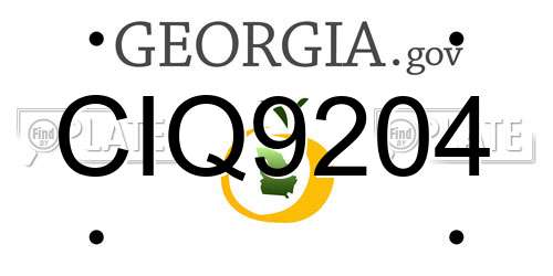 CIQ9204 Georgia License Plate