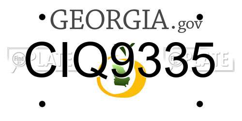 CIQ9335 Georgia License Plate
