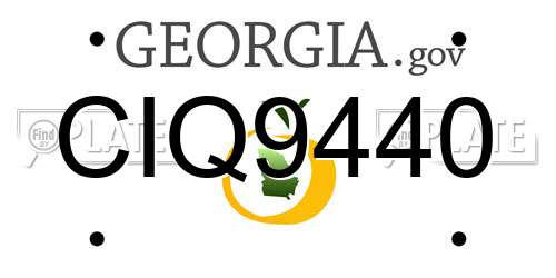 CIQ9440 Georgia License Plate