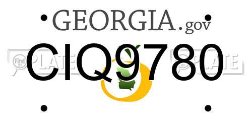 CIQ9780 Georgia License Plate