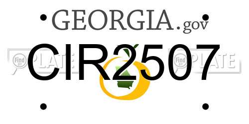 CIR2507 Georgia License Plate