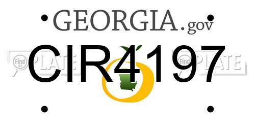 CIR4197 Georgia License Plate