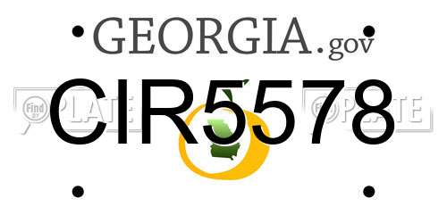 CIR5578 Georgia License Plate