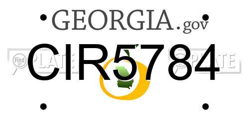 CIR5784 Georgia License Plate